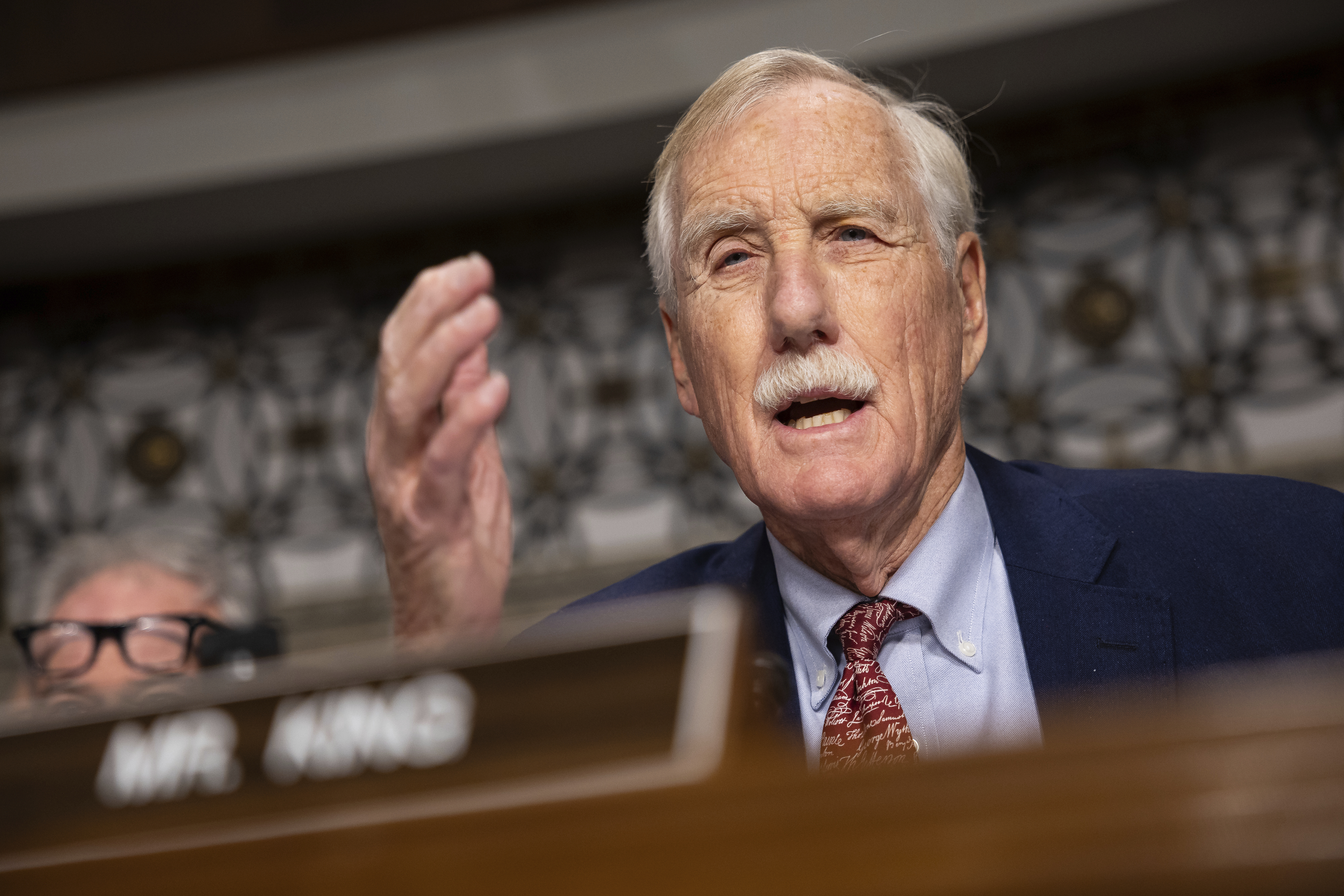 Sen. Angus King (I-Maine) at a hearing on Jan. 14, 2025.